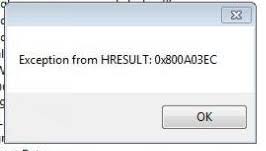 Lỗi khi tạo QRCode xuất file excel Exception from HRESULT: 0x800A03EC